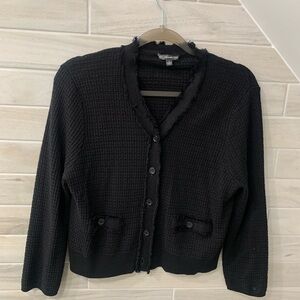 Adrianna Papell Black Textured Cardigan